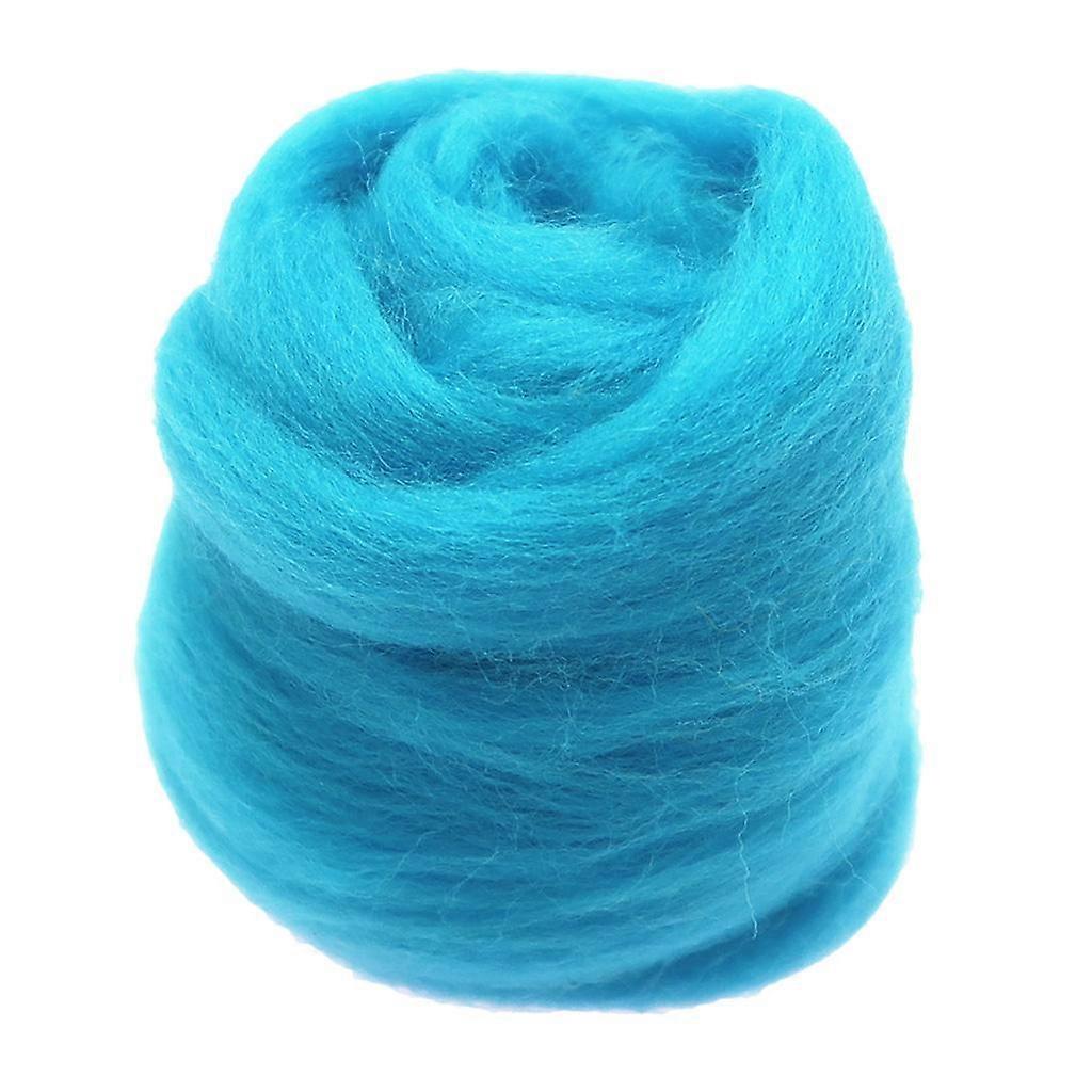 10g Handmade Wool Top Fibre Roving For Needle Felting Materials Blue