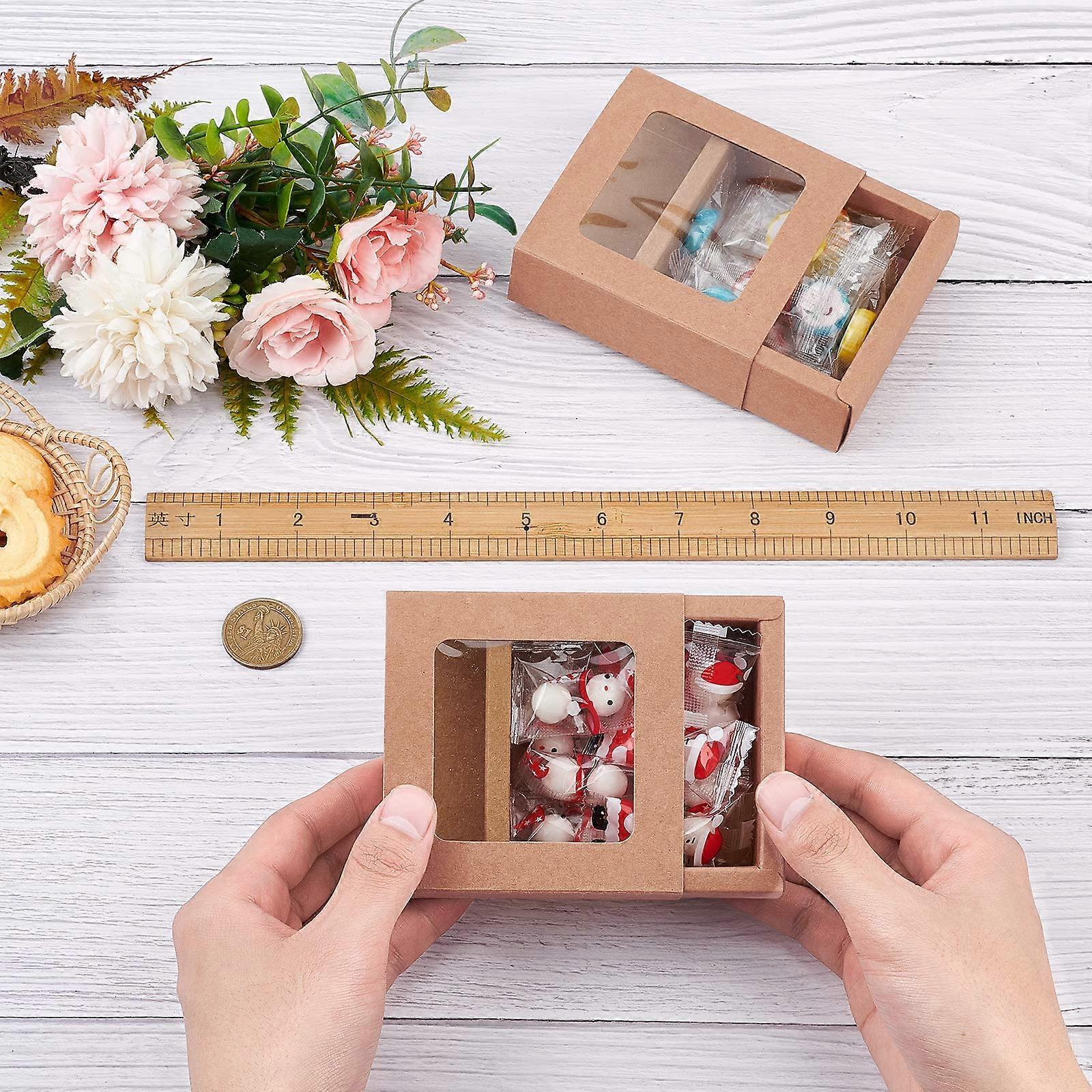 20 Scatole Da Forno Marroni Con Finestra 25,4x15,2x6,3 Cm - Per Biscotti, Torte, Confezioni Regalo