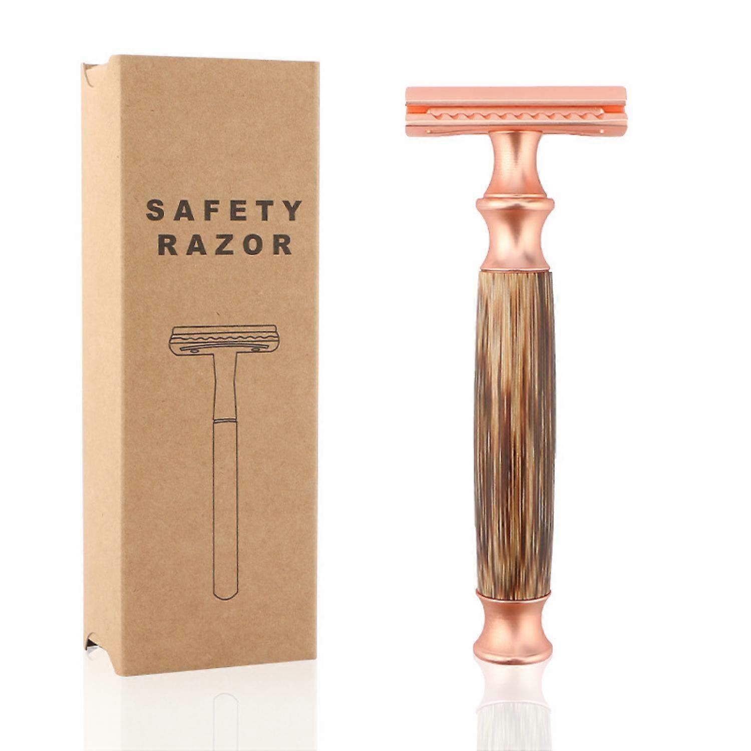 Safety razor set with butterfly mechanism aluminum stand