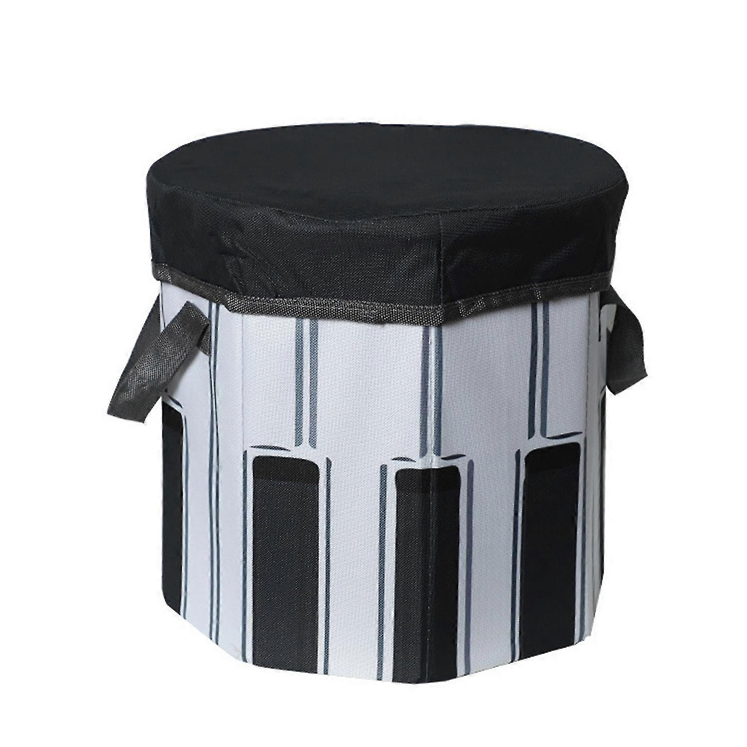 Foldable Ottomans Storage Box Foot Rest Stool Oxford Cloth Toy Storage Cube Seat with Lid for Home