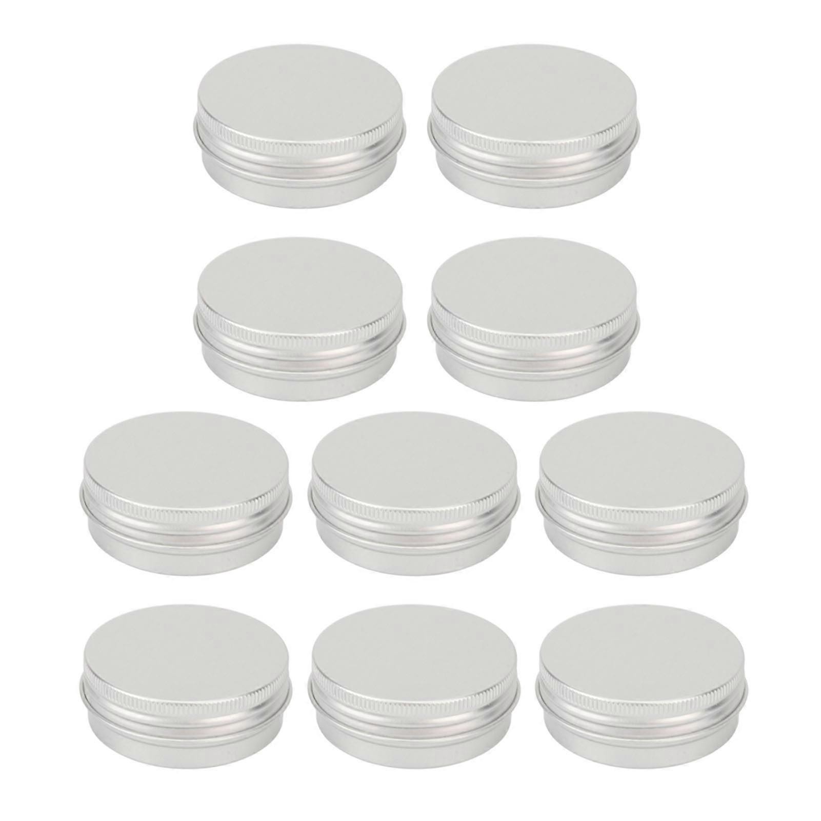 10Pcs Aluminum Jar Portable Round Aluminum Container Bottle with Screw Lid for Cosmetic Lip Balm Cream Tea
