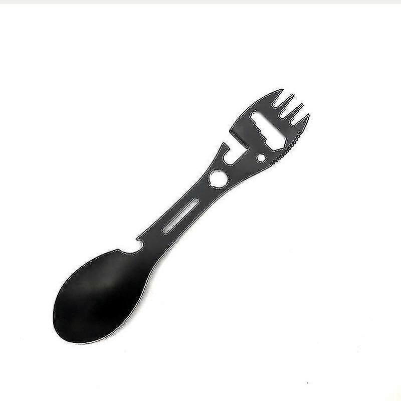Utensil Fork Spork Picnic Outdoor Tableware Fork Spoon Multitool Picnic Tableware Flatware 1pcs-black
