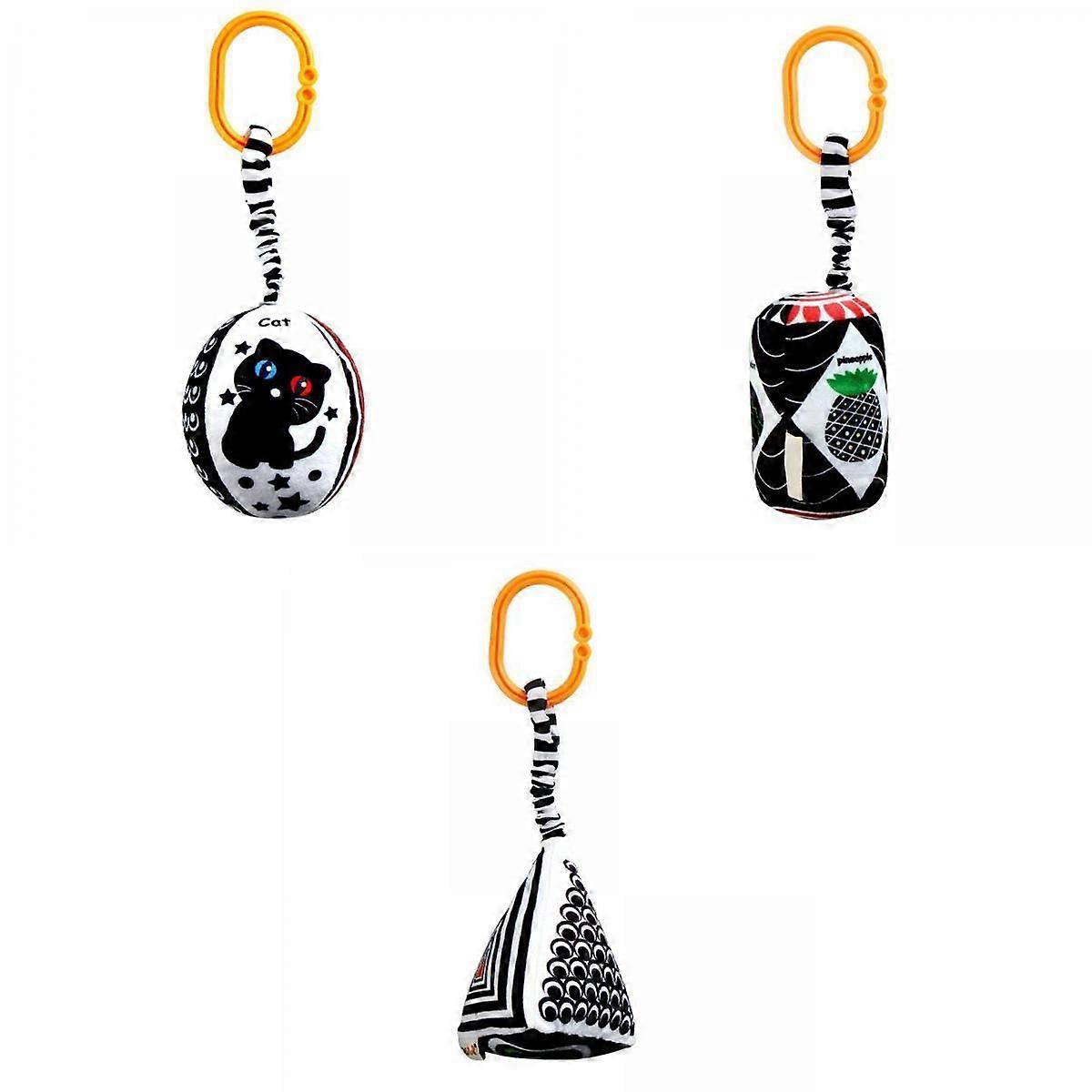 Set of 3 Baby Hanging Rattles Toy Activity Wind Chime Crib Cot Pram Toy