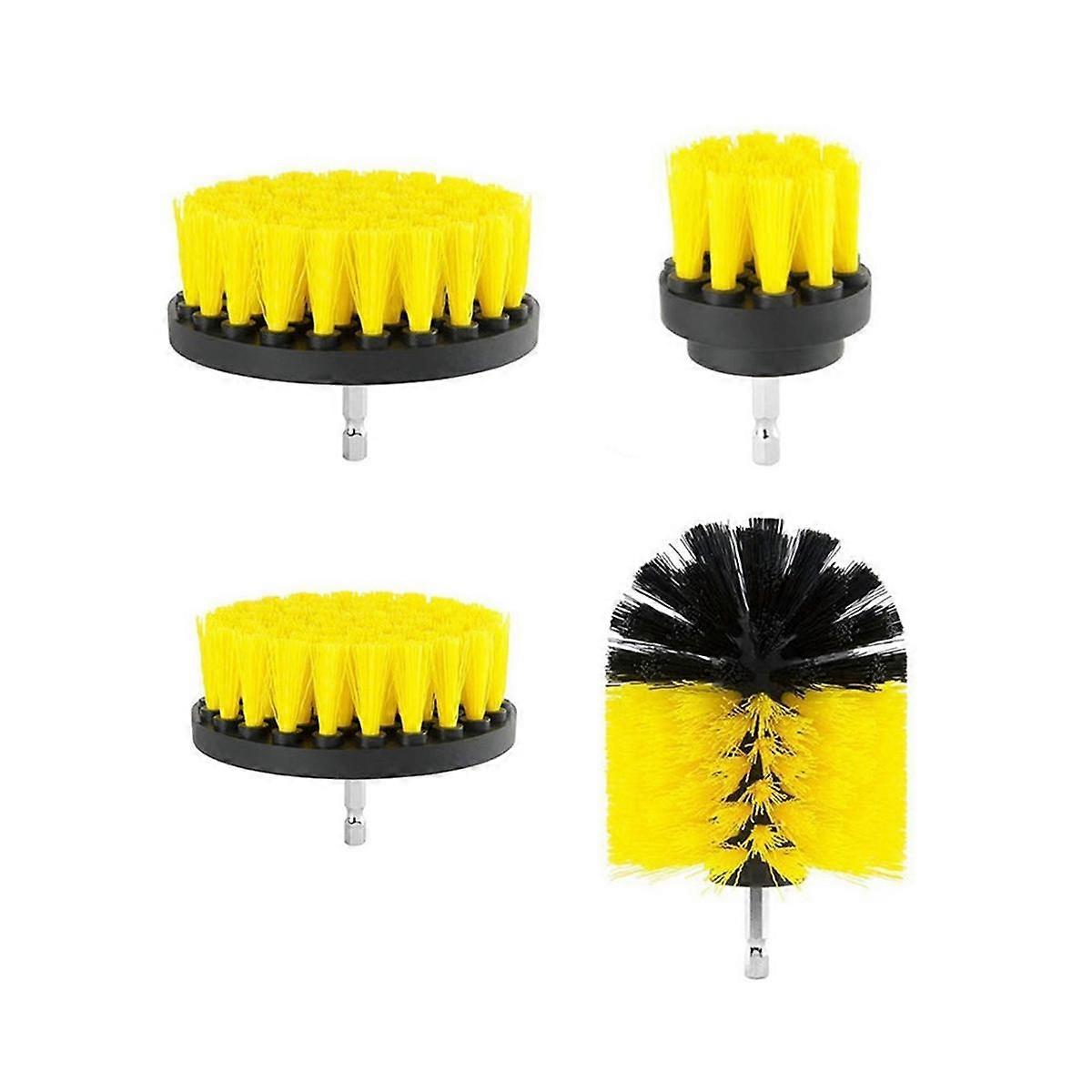 4-Piece Electric Cleaning Brush Head Kit Multi-Functional Ceramic Tile Space Car Hub No Dead Angle