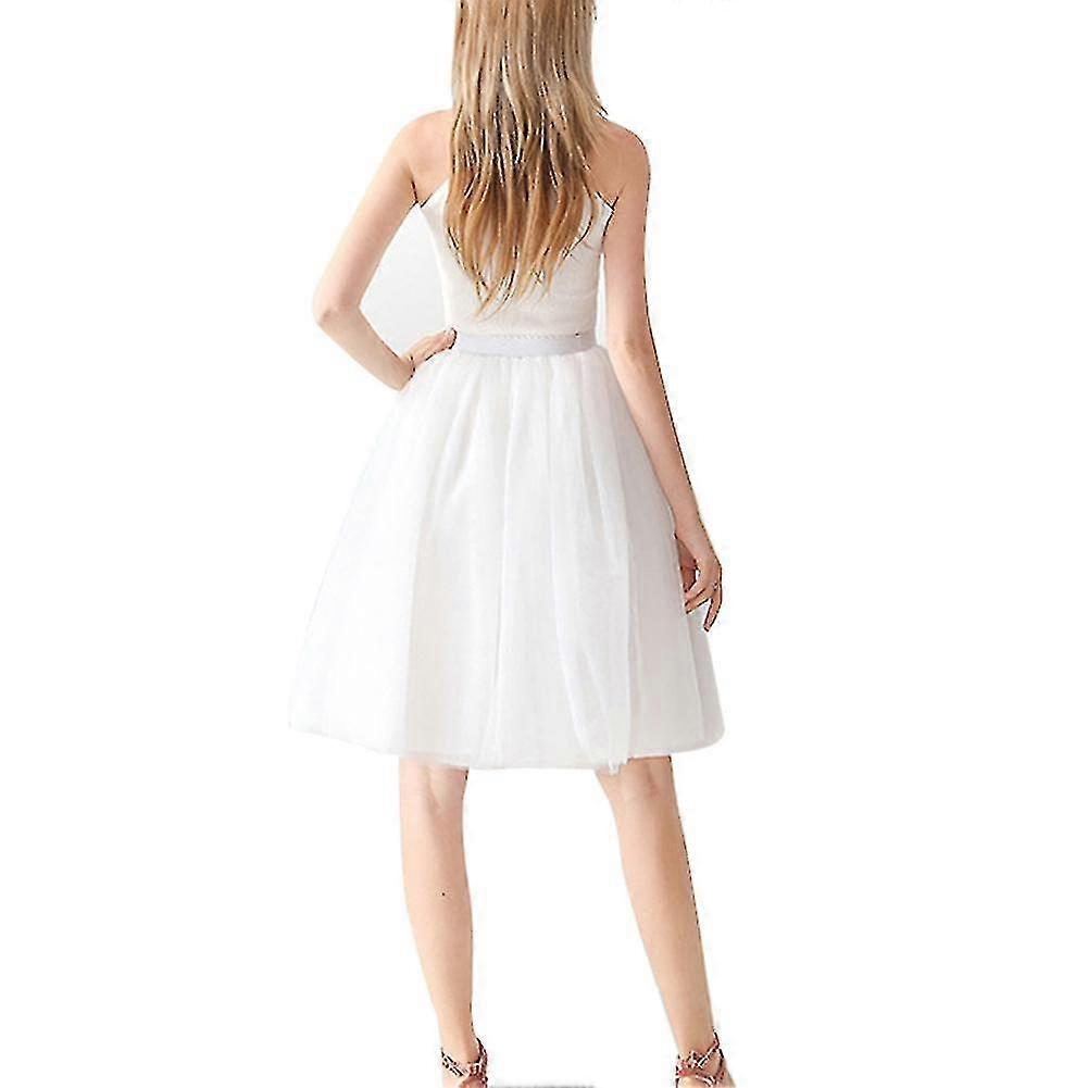 Femei fuste Tulle Solid Color ciufulit fusta plisata simplu pentru Prom Party