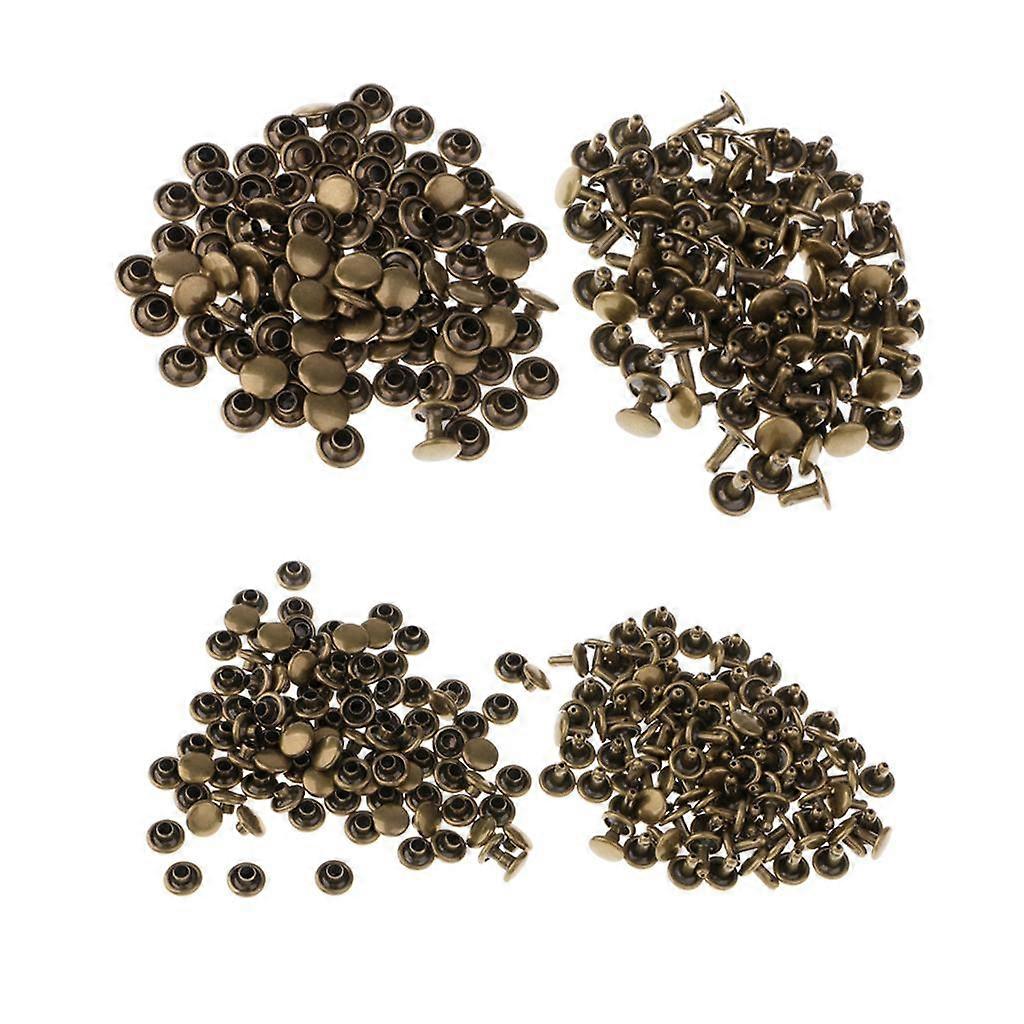 200 Sets 6mm 8mm Round Double CAP  Rivets Studs For Jeans Pants Clothes