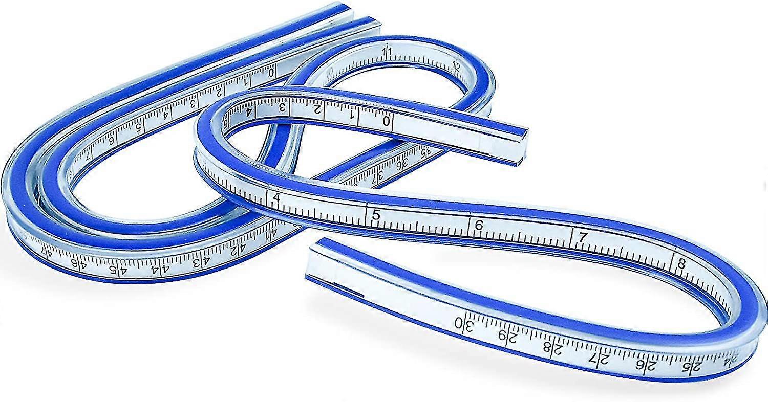2 Pack French Flexible Curve Ruler Woodworking Tape Great For Engineering Drawings, Design Drawings