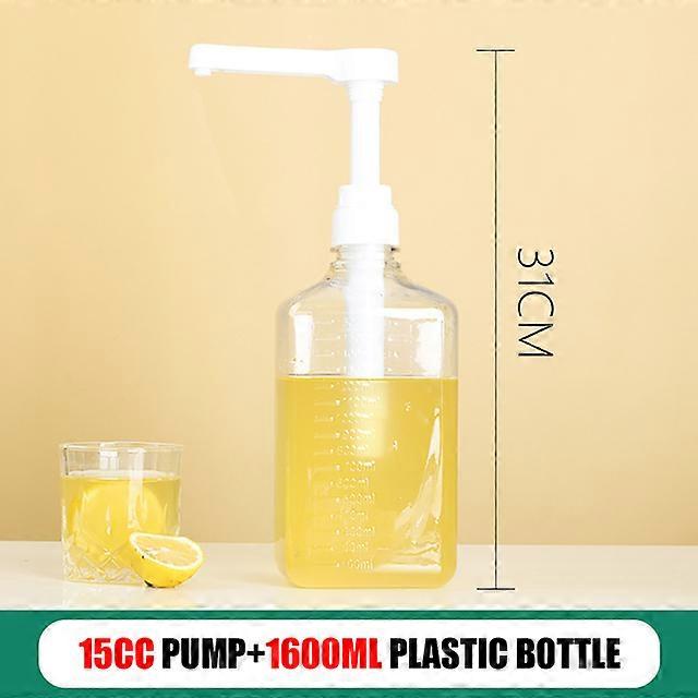 1600ml Coffee Syrup Dispenser Multi-Function Honey Sauce Ketchup Bottle with 5/8/10/15/20/30CC Pump Scale Syrup Drip Dispenser