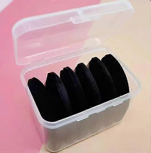 6 pcs Black Triangular Powder Puff - Washable Makeup Sponges