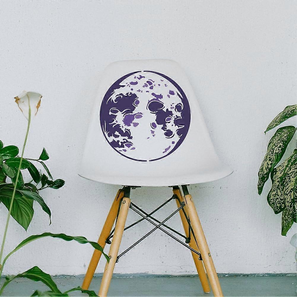 Moon Surface Stencil 11.8x11.8 Inch - Reusable Painting Template With Brush