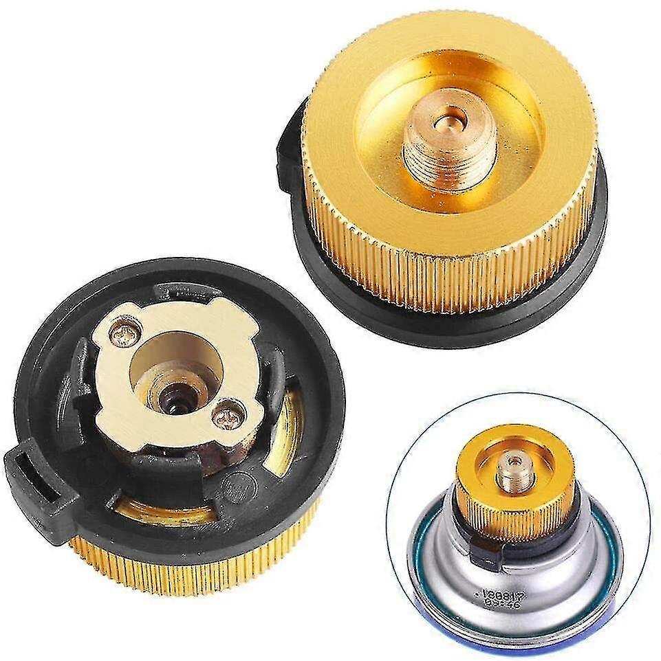 2 חבילת מתאם גז מחנאות אוטומטית עבור מיכל בוטאן כדי בורג מחסנית גז