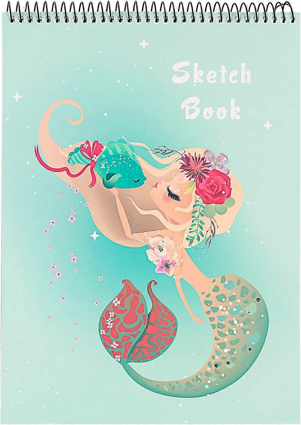 Sketch Book, 100 Pages (50 Sheets), Spiral Bound Artist Sketch Pad, Durable Acid Free Drawing Paper for Drawing, Painting, Sketching or Doodling, Merm
