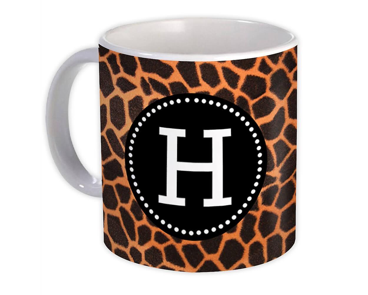 Geschenk mok: Monogram Letter H Giraffe