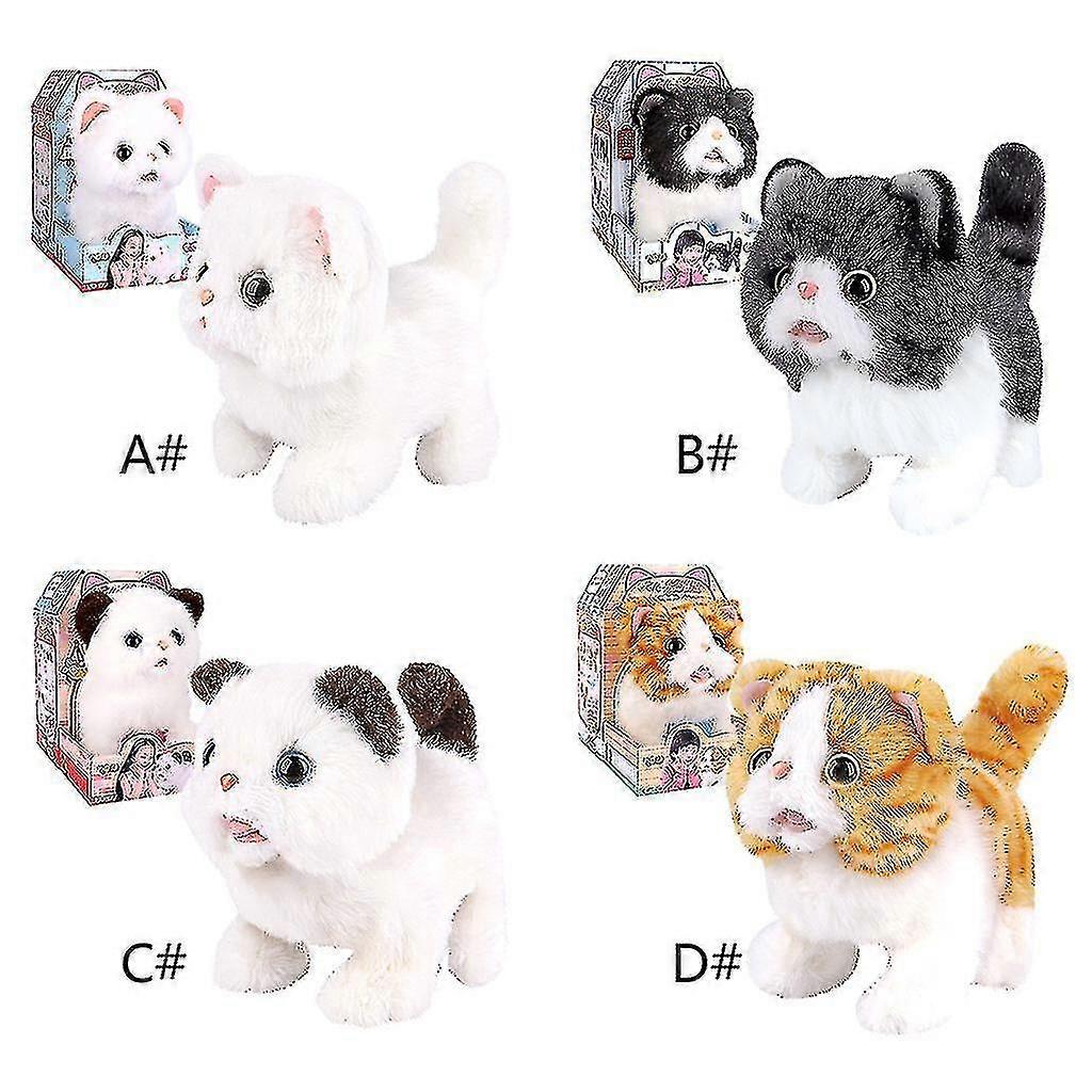 Electric Smart Plush Vocal Pet Cat Walking Stuffed Animal Toy Leash Control Electronic Interactive Walking Tail