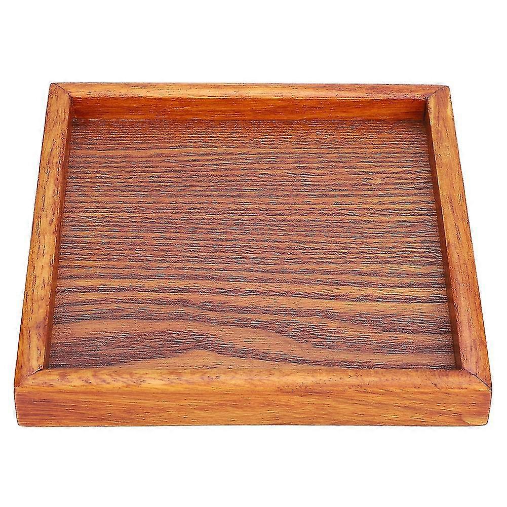 Small Portable Square Shape Solid Wood Tea Coffee Snack Dinning Serving Tray Plate(12.5*12.5*2)