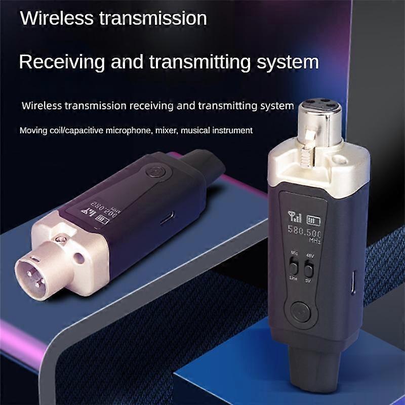 Wireless Microphone System UHF Wireless XLR Transmitter and Receiver for Dynamic Microphone, Audio Mixer, PA System