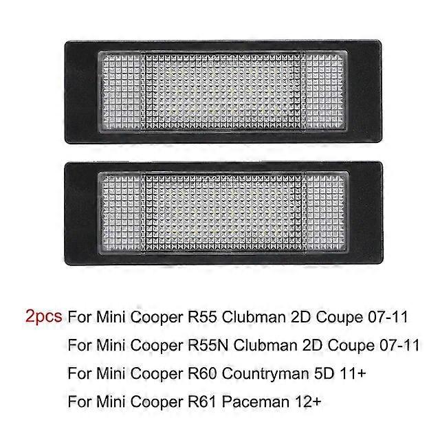 Dla Mini Cooper R56 R57 R58 R59 R50 R52 R53 LED Oświetlenie tablicy rejestracyjnej 2 SZTUK Biała lampka z numerem samochodu Bezbłędna OEM #: 51132756227