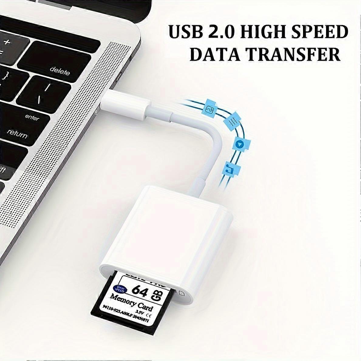Type-C To SD Card Reader For Macbook, 2 In 1 Double Slot Type-C To SD/TF Card Camera Memory Card Reader Adapter For Android Phone/Tablet, Fast Transfe