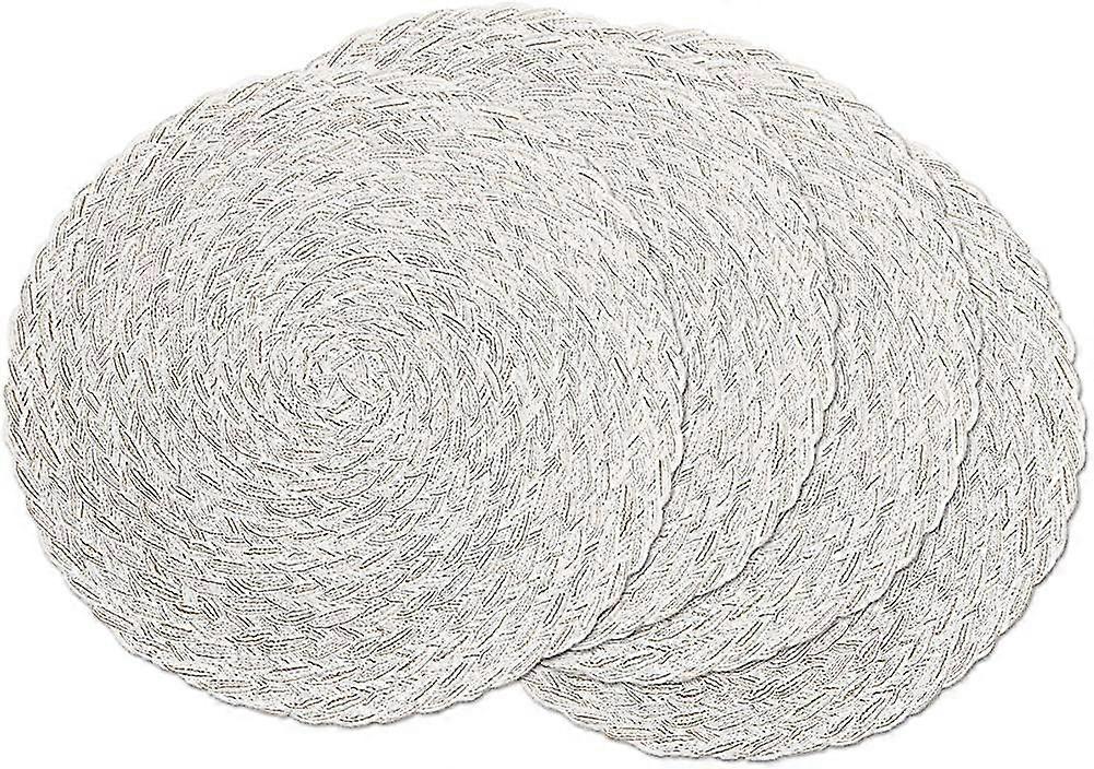 Mutfak Masası için 6 Yıkanabilir Yuvarlak Placemats Yuvarlak Örgülü Placemats Seti
