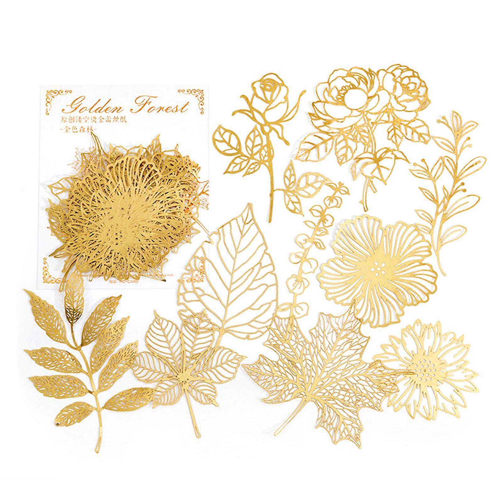 10 Sheets Journal Vintage Bronzing Lace Material Papers Background Paper Kit