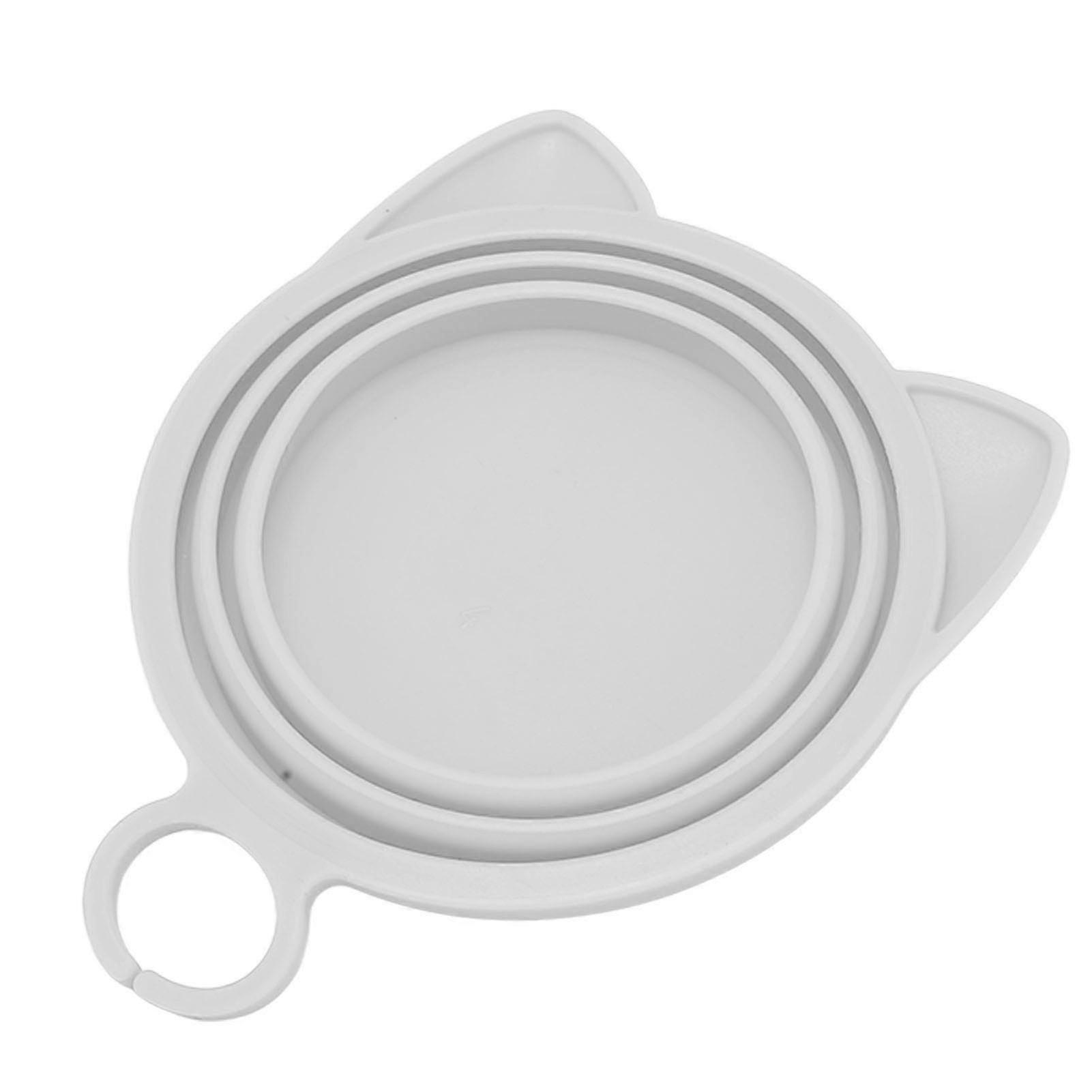 Pet Food Can Lids Universal Soft Rubber Cover for Dog and Cat Food Cans BPA Free Gray