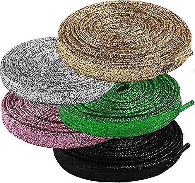 Shimmery Glitter 43" Solid Colors Flat Shoelaces Flat Colored Shoe Laces Strings Gift