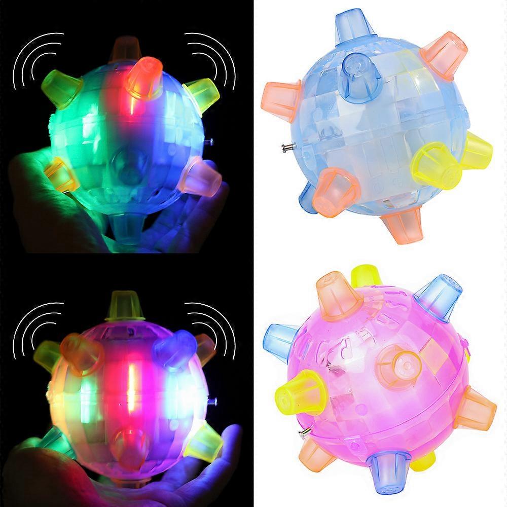 Dog Jumping Activation Ball LED Flashing Light Sound Puppy Pup Bouncing Toy New