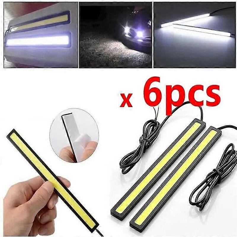 New 6X 17cm LED COB Daytime Running Light Waterproof DC12V Car Atmosphere Light Source Parking Fog Bar Lamp strip LightsMotor Vehicle Lighting