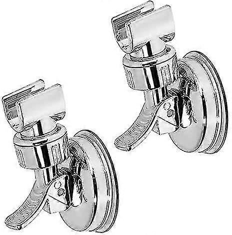 Shower Head Stand 2 Pieces Adjustable Removable Shower Wall Bracket Suction Cup With Chrome Polished Removable Wall Mount Bracket For Bathroom Hotel