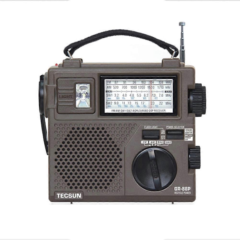 -88P Digital Radio Receiver Emergency Light Radio Dynamo Radio with Built-in Speaker Manual Hand Power