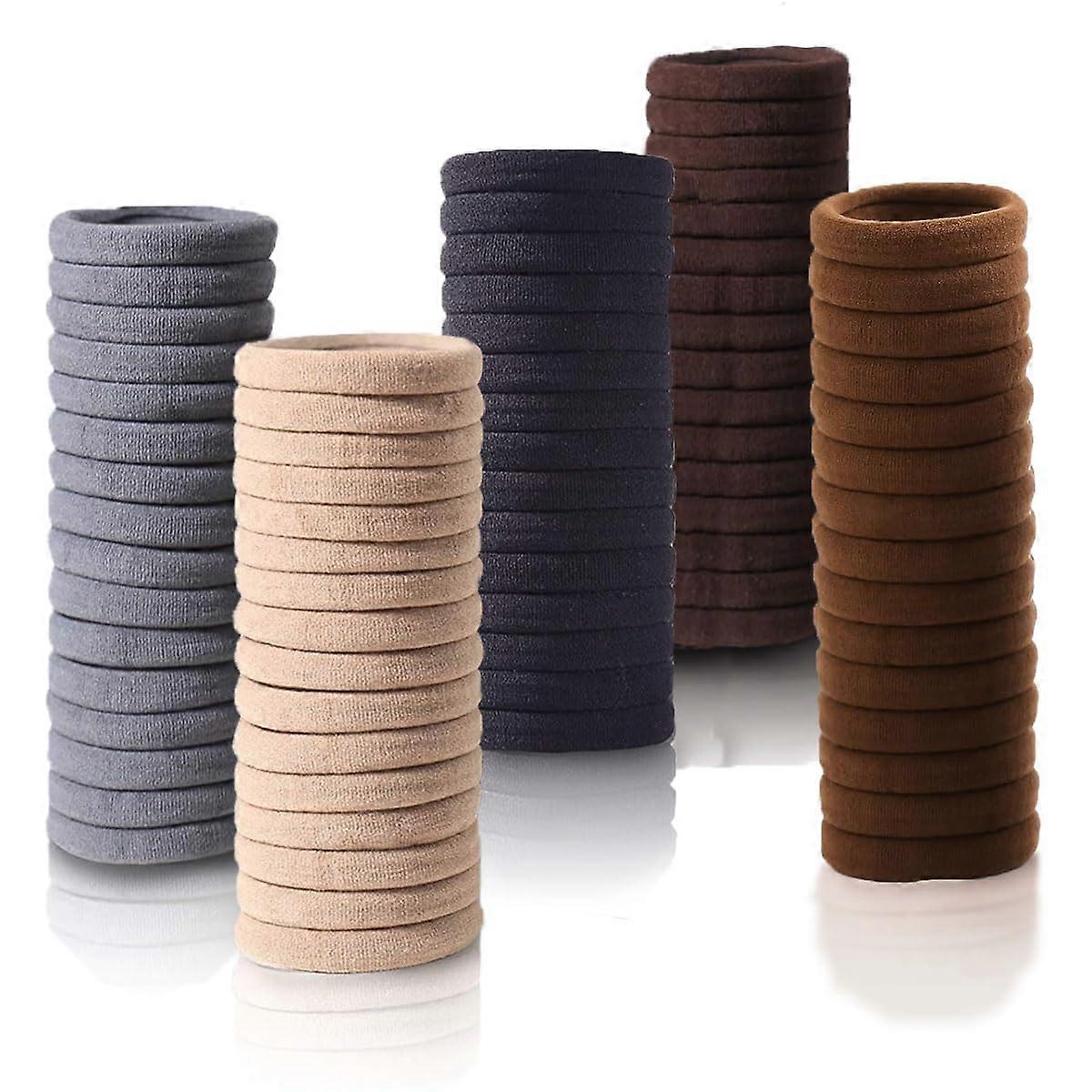 100PCS γραβάτες μαλλιών για γυναίκες κορίτσια χωρίς ραφή παχιά μαύρη ζώνη μαλλιών ελαστική, 100% νέα