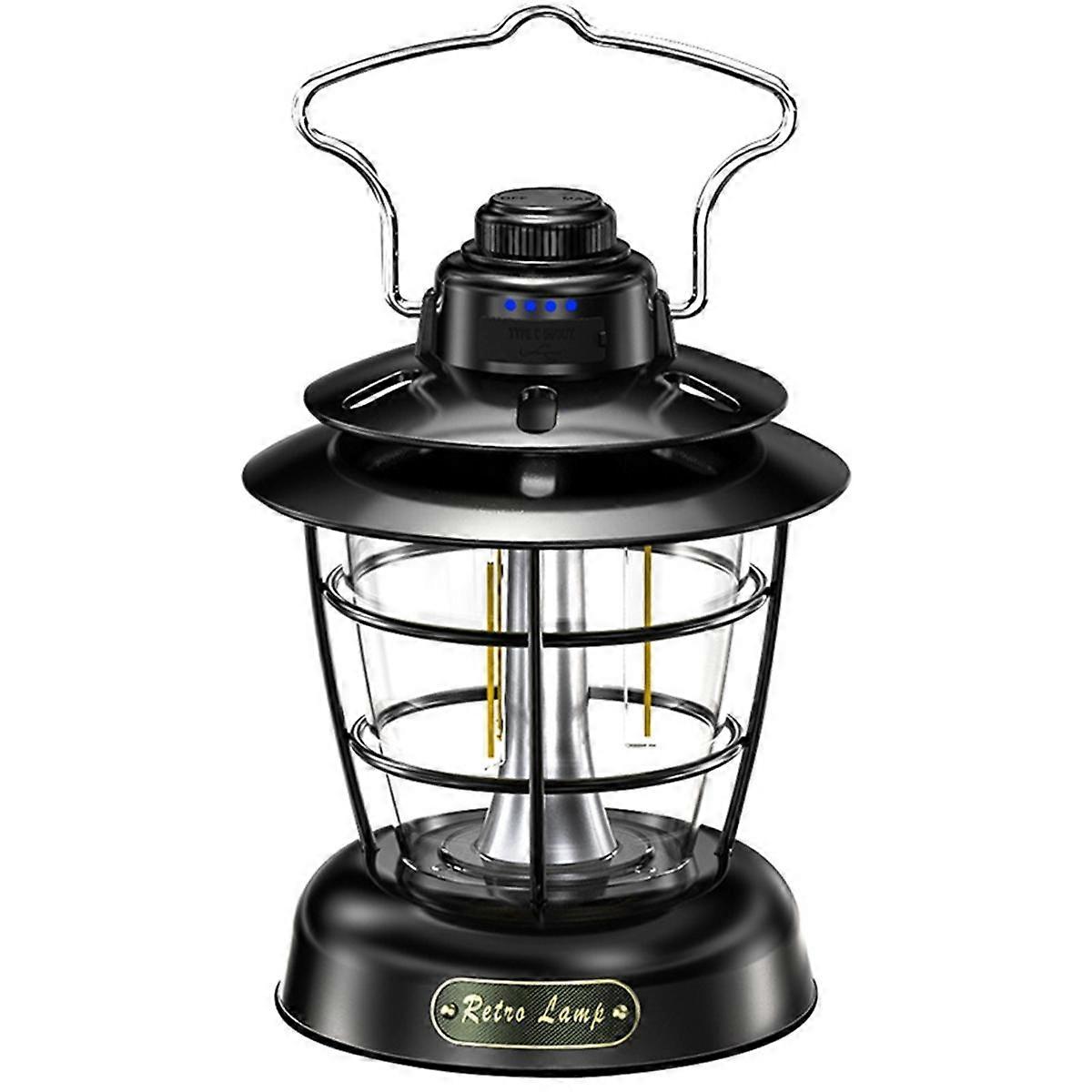 Retro Lantern Outdoor Multi-Function Camping Tent Light Smart USB Charging Portable Lantern Home Ca