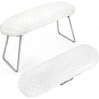 Manicura Reposabrazos, Almohada de mano, Cojín de manicura de cuero de microfibra Almohada de manicura, Estación de manicura profesional plegable con soporte (blanco)