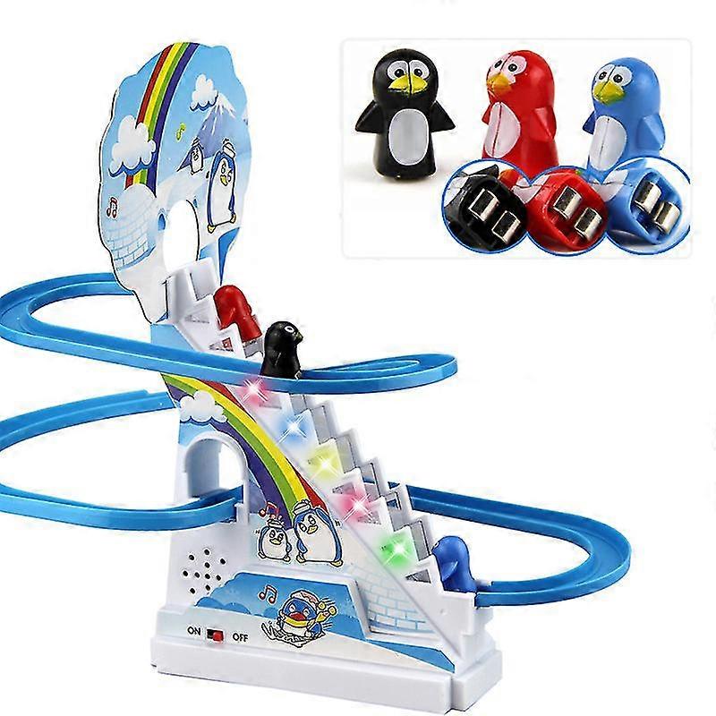 Pingouin amusant grimpant les escaliers, jouets musicaux pour enfants, puzzle parent-enfant, toboggan de dinosaure, jouets interactifs, jouets de wagon électrique