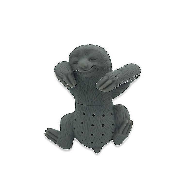 Slow-cooking Silicone Sloth Tea Maker (1 Piece) Gray, About 7*5.4*3.2cm