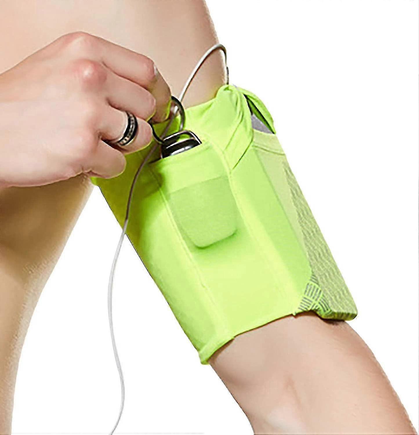 Cell Phone Arm Bag For Under 6in With Reflective Pattern(green)