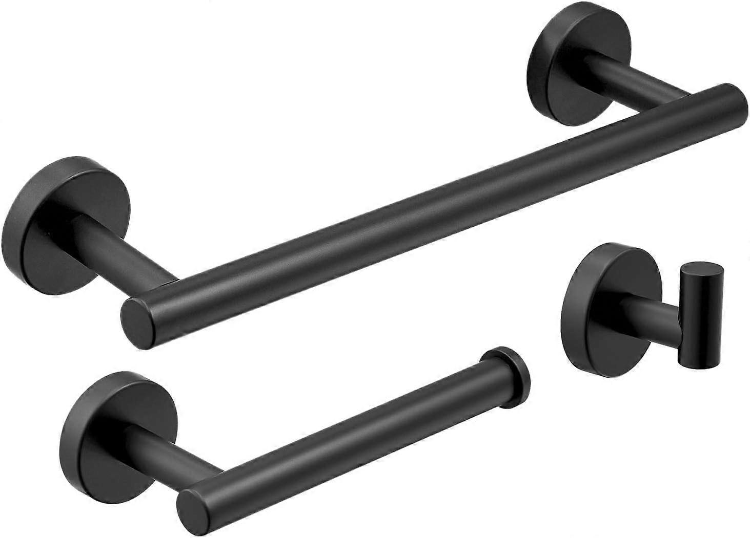 Matte Black Bathroom Accessories Set 3 Pieces