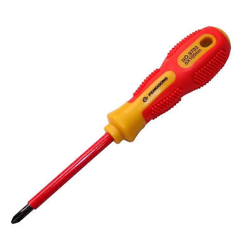 2023 New Slotted Screwdriver 3x75mm Repair Tool, Non-Slip Handle Screwdriver with Built-In Sensor Light for Home Appliances Electrician