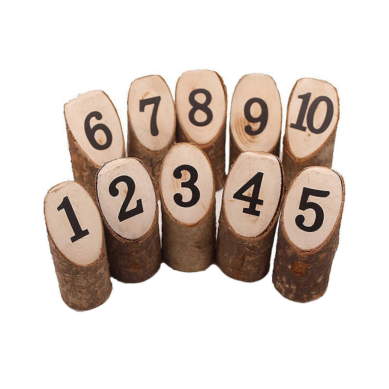 New Upgrade 10pcs Wedding Table Numbers Hanging 1-10/20 Wood Slice for DIY