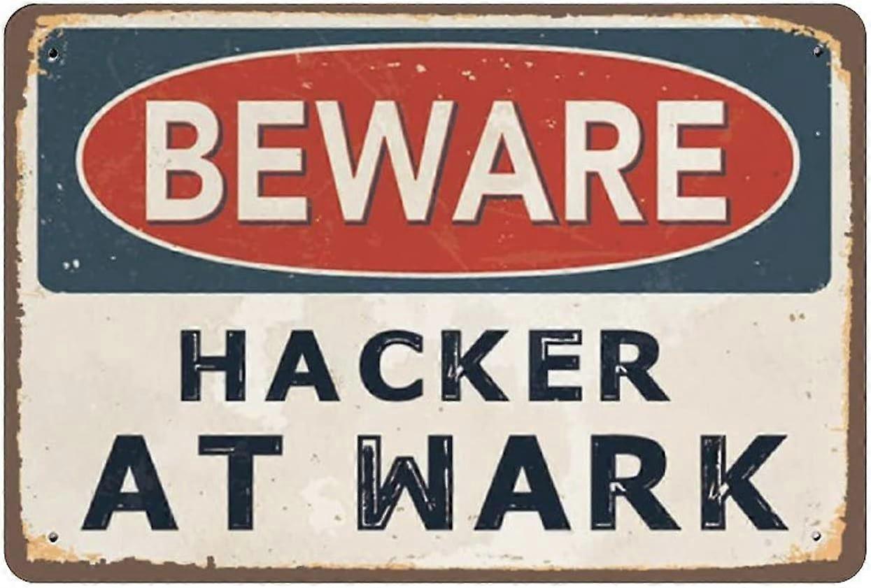 LINCMAN Hacker chez Wark Tin Sign Plaque en métal Art suspendu fer peinture Rétro maison cuisine jar