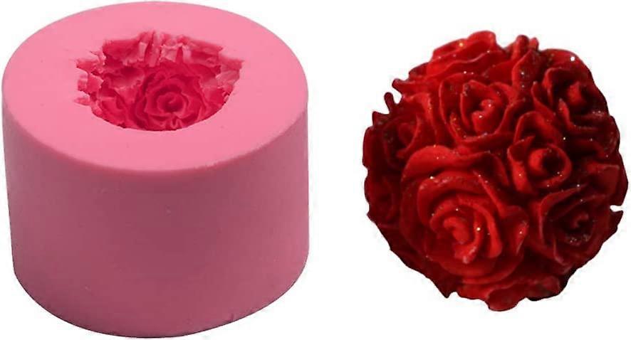 Silikonform, 3D-Rosenform-Kerzengipsform für Kerzenseife DIY (A-5-F6)