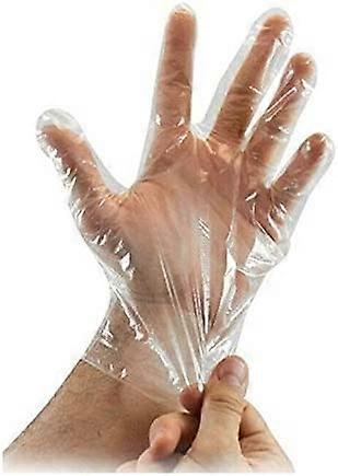 [100Pc] Disposable Plastic Food Prep Gloves - One Size Fits Most