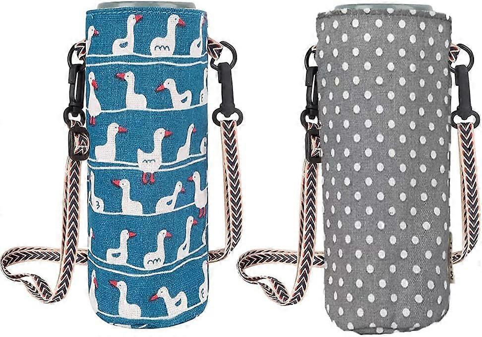 2-piece multi-functional water bottle bag, various styles, various patterns, adjustable strap length