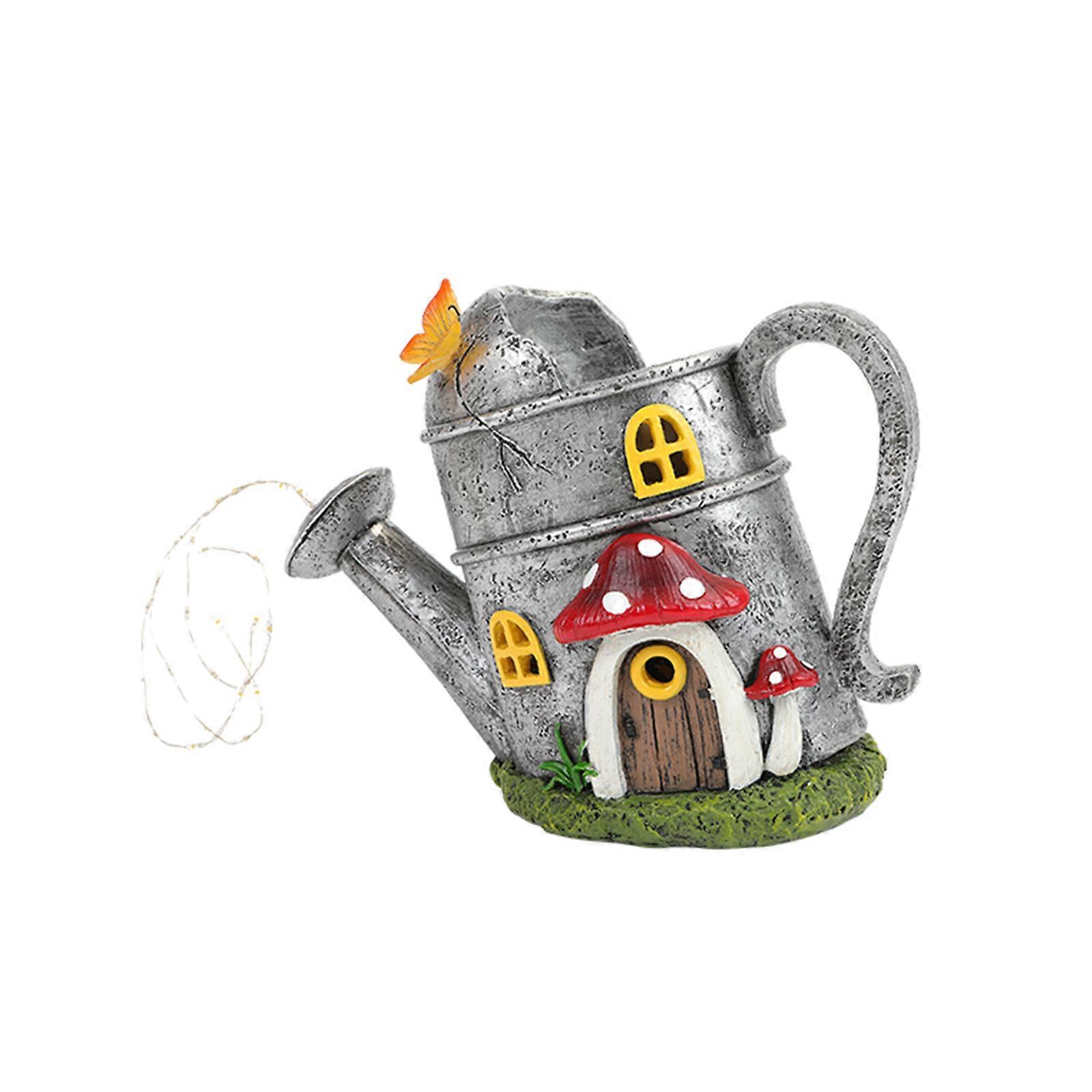 Lawn Landscape Lamp Waterproof Solar Powered Watering Can Art Led Light
