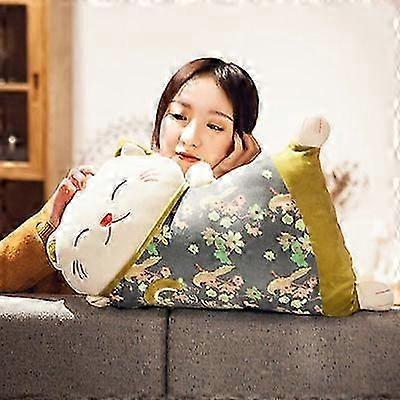 Cuscino per gatti fortunati in stile giapponese cuscino per schienale per divano a doppio uso cintura di sicurezza per ufficio cuscino lombare per auto