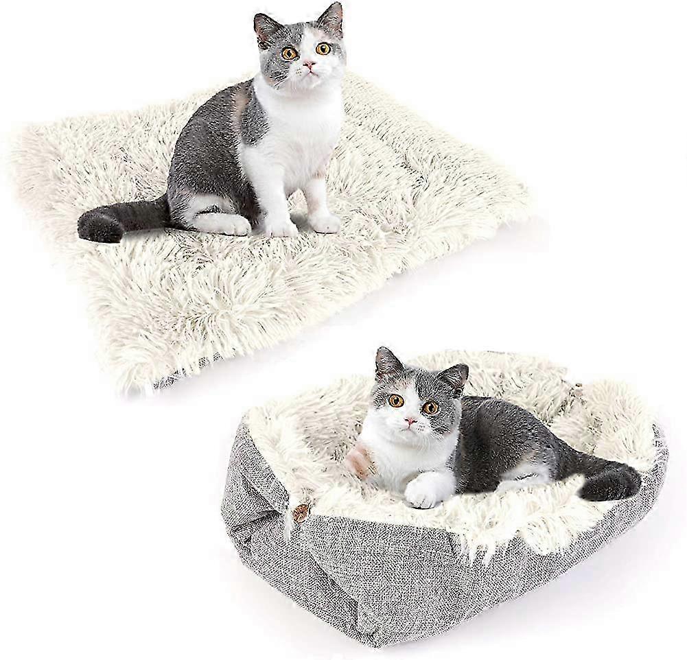 Kedi Yatağı Yarı Kapalı Form Yuvarlak Oval Basit Polar Mağara Kulübesi Köpek Kedi Yatağı Pet