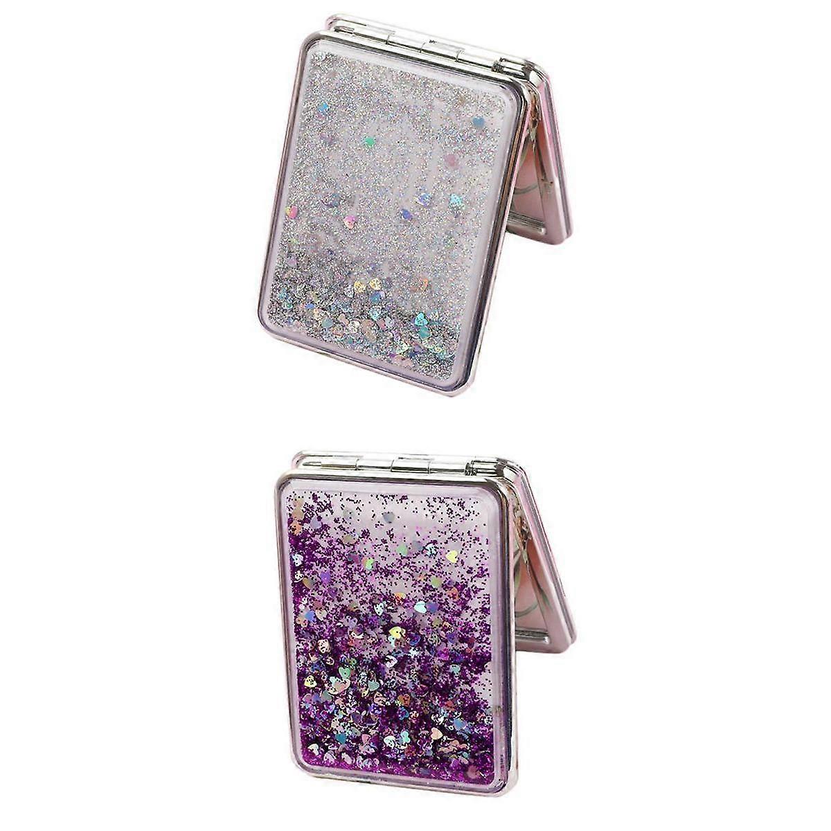 2x Travel Compact Double Side Makeup Mirror Magnifying Folding Mirror Square