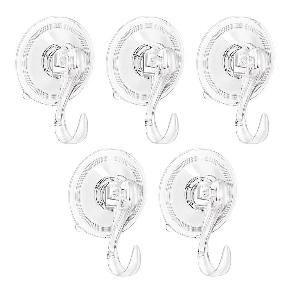 5Pcs Suction Cup Hooks Reusable Vacuum Suction Hooks Bathroom Kitchen Hangers