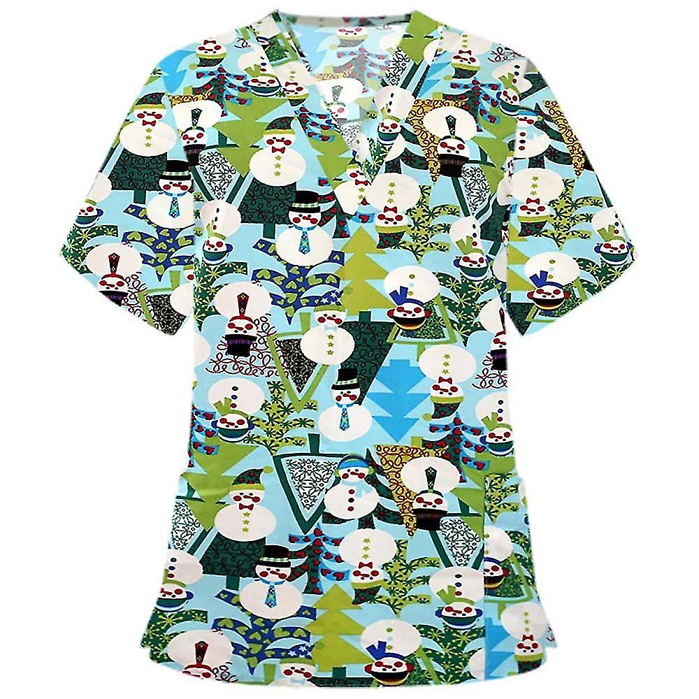 التمريض موحدة فرك قصيرة الأكمام تي شيرت عيد الميلاد بلوزة تي شيرت Topsgreen