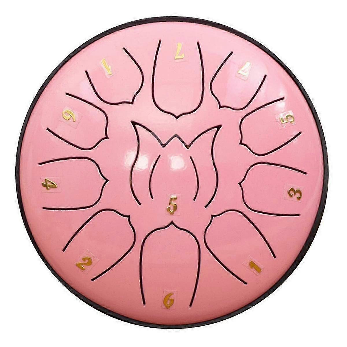 Rózsaszín 10 hüvelykes, 11 tónusú kültéri esődob, kerti esődob, esőcsakra dob, éteri dob, kézi dob